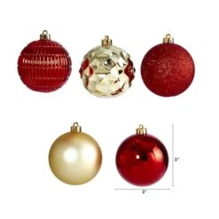 40ct. 3" Red & Gold Shatterproof Ball Ornaments -Michaels X-Mas Decor D322177S 2