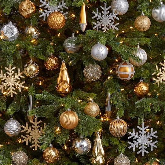 52ct. 6" Gold & Silver Shatterproof Ornament Set 8 52ct. 6" Gold & Silver Shatterproof Ornament Set - Image 6