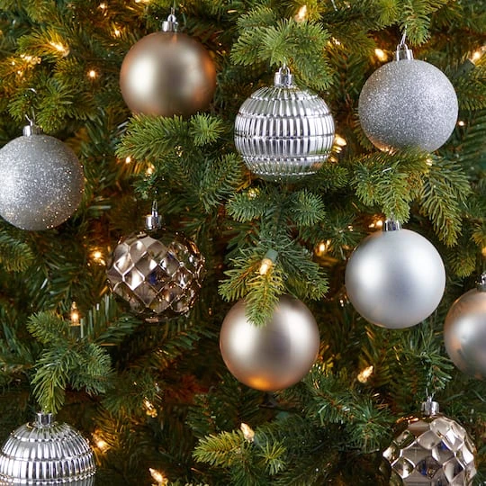 40ct. 3" Gold & Silver Shatterproof Ball Ornaments 8 40ct. 3" Gold & Silver Shatterproof Ball Ornaments - Image 6