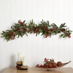4.5ft. Holly Berry Garland 9 4.5ft. Holly Berry Garland -Michaels X-Mas Decor D322383S 12