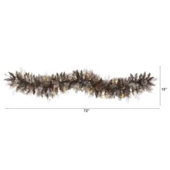 6ft. LED Flocked Pine & Pinecone Christmas Garland -Michaels X-Mas Decor D322388S 2