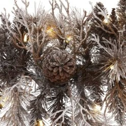 6ft. LED Flocked Pine & Pinecone Christmas Garland -Michaels X-Mas Decor D322388S 3