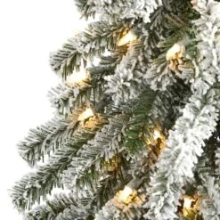 5ft. Pre-Lit Flocked Alpine Artificial Christmas Tree, Clear Lights -Michaels X-Mas Decor D322537S 3