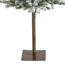 5ft. Pre-Lit Flocked Alpine Artificial Christmas Tree, Clear Lights -Michaels X-Mas Decor D322537S 4