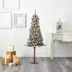 5ft. Pre-Lit Flocked Alpine Artificial Christmas Tree, Clear Lights -Michaels X-Mas Decor D322537S 5
