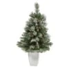 3.5ft. Unlit Snowed French Alps Mountain Pine Artificial Christmas Tree With Pinecones In Metal Planter -Michaels X-Mas Decor D322580S 1