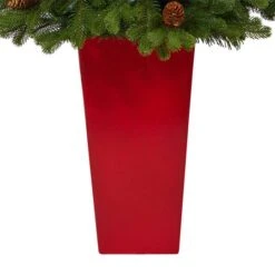 3.5ft. Pre-Lit Yukon Mountain Fir Artificial Christmas Tree In Red Planter, Clear Lights 15 3.5ft. Pre-Lit Yukon Mountain Fir Artificial Christmas Tree In Red Planter, Clear Lights -Michaels X-Mas Decor D322642S 6