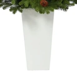 3.5ft. Pre-Lit Yukon Mountain Fir Artificial Christmas Tree In White Planter, Clear Lights 15 3.5ft. Pre-Lit Yukon Mountain Fir Artificial Christmas Tree In White Planter, Clear Lights -Michaels X-Mas Decor D322643S 6