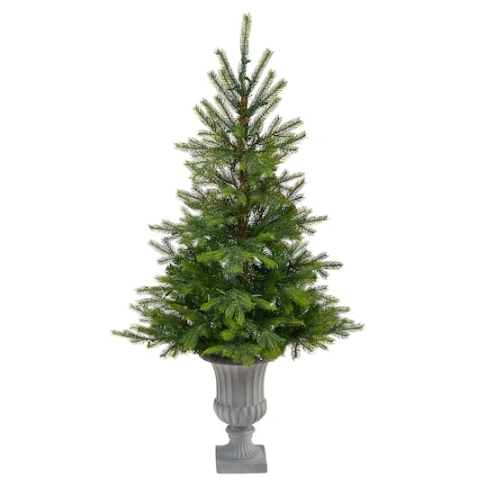 56in. Pre-Lit North Carolina Spruce Artificial Christmas Tree In Decorative Urn, Clear Lights 6 56in. Pre-Lit North Carolina Spruce Artificial Christmas Tree In Decorative Urn, Clear Lights - Image 4
