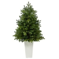 3.5ft. Pre-Lit Washington Fir Artificial Christmas Tree In Tower Planter, Clear Lights -Michaels X-Mas Decor D322672S 3