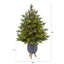 3.5ft. Pre-Lit North Carolina Fir Artificial Christmas Tree In Gray Planter With Stand, Clear Lights 12 3.5ft. Pre-Lit North Carolina Fir Artificial Christmas Tree In Gray Planter With Stand, Clear Lights -Michaels X-Mas Decor D322712S 2