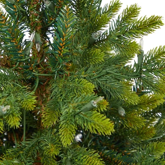 3.5ft. Pre-Lit North Carolina Fir Artificial Christmas Tree In Gray Planter With Stand, Clear Lights 8 3.5ft. Pre-Lit North Carolina Fir Artificial Christmas Tree In Gray Planter With Stand, Clear Lights - Image 6