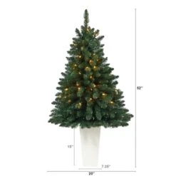 4.5ft. Pre-Lit Northern Rocky Spruce Artificial Christmas Tree In Tower Planter, Clear Lights -Michaels X-Mas Decor D322741S 2