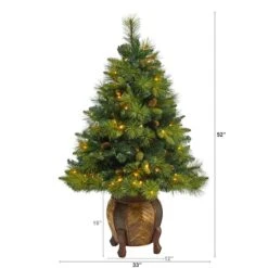 4.3ft. Pre-Lit North Carolina Mixed Pine Artificial Christmas Tree In Planter, Warm White LED Lights -Michaels X-Mas Decor D322782S 2