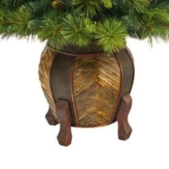 4.3ft. Pre-Lit North Carolina Mixed Pine Artificial Christmas Tree In Planter, Warm White LED Lights -Michaels X-Mas Decor D322782S 6