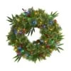 24" Multicolor LED Mixed Pine Christmas Wreath With Berries & Pinecones -Michaels X-Mas Decor D322797S 1