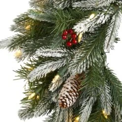 24" LED Snowed Pinecone Christmas Wreath -Michaels X-Mas Decor D322841S 3