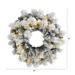 24" LED Flocked Christmas Wreath -Michaels X-Mas Decor D322875S 2