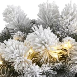 24" LED Flocked Christmas Wreath -Michaels X-Mas Decor D322875S 3