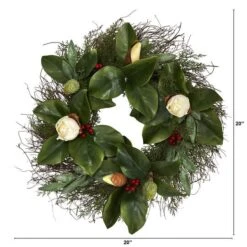 20" Cedar & Magnolia With Berries Wreath -Michaels X-Mas Decor D322877S 2