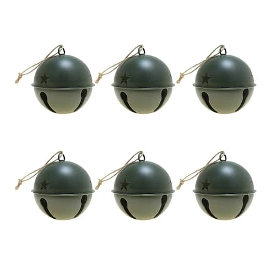Haute Decor 6ct. 3.5" Green Jingle Bell Ornaments 3 Haute Decor 6ct. 3.5" Green Jingle Bell Ornaments