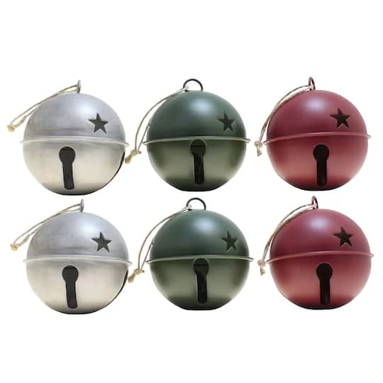 Haute Decor 6ct. 3.5" Assorted Jingle Bell Ornaments 4 Haute Decor 6ct. 3.5" Assorted Jingle Bell Ornaments - Image 2
