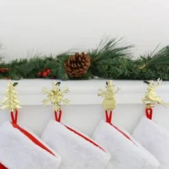 Original MantleClip® Gold Assorted Holiday Icons Stocking Holders, 4ct. -Michaels X-Mas Decor D349364S 2