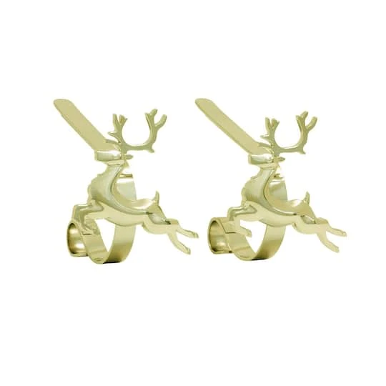 Original MantleClip® Gold Reindeer Icons Stocking Holders, 2ct. 4 Original MantleClip® Gold Reindeer Icons Stocking Holders, 2ct. - Image 2