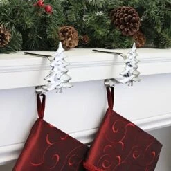 Original MantleClip® Silver Tree Icons Stocking Holders, 2ct. -Michaels X-Mas Decor D349381S 2