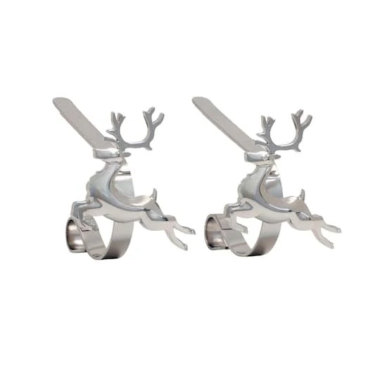 Original MantleClip® Silver Reindeer Icons Stocking Holders, 2ct. 4 Original MantleClip® Silver Reindeer Icons Stocking Holders, 2ct. - Image 2
