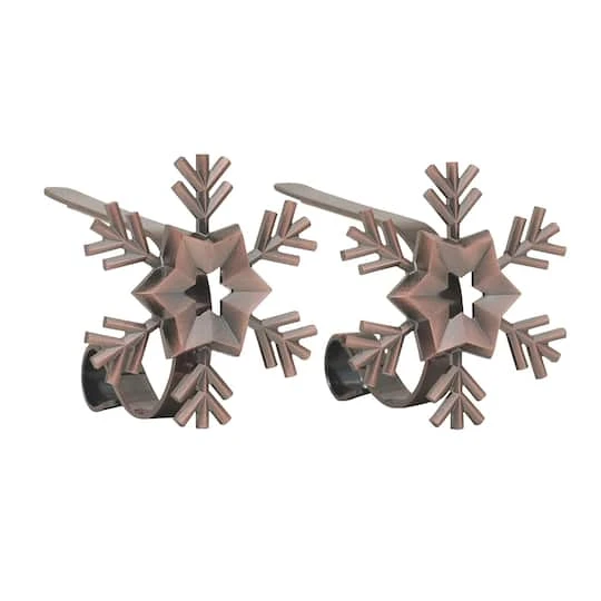 Original MantleClip® Oil-Rubbed Bronze Snowflake Icons Stocking Holders, 2ct. 3 Original MantleClip® Oil-Rubbed Bronze Snowflake Icons Stocking Holders, 2ct.