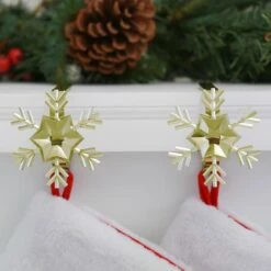 Original MantleClip® Gold Snowflake Icons Stocking Holders, 2ct. -Michaels X-Mas Decor D349403S 2