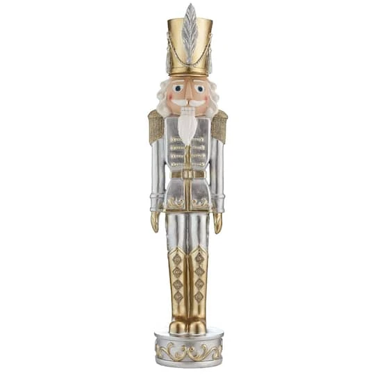 Haute Decor 37" Gold & Silver Christmas Nutcracker 3 Haute Decor 37" Gold & Silver Christmas Nutcracker - Image 2