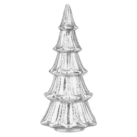Haute Decor 14" Silver Pre-Lit Mercury Glass Christmas Tree 4 Haute Decor 14" Silver Pre-Lit Mercury Glass Christmas Tree - Image 2