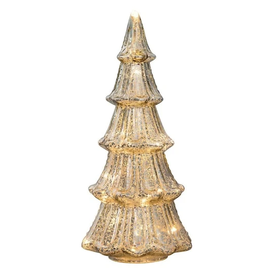 Haute Decor 14" Silver Pre-Lit Mercury Glass Christmas Tree 5 Haute Decor 14" Silver Pre-Lit Mercury Glass Christmas Tree - Image 3