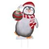 24" Metal Christmas Penguin Yard Art