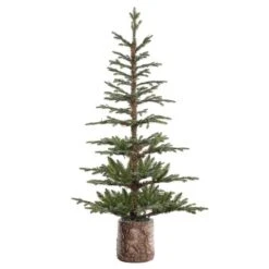 5ft. Pre-Lit Timberland Fir Artificial Christmas Tree With Decorative Base, Warm White LED Lights -Michaels X-Mas Decor D349514S 2