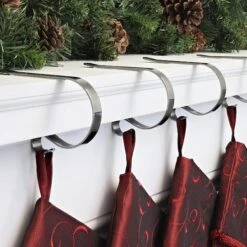 Original MantleClip® Brushed Nickel Stocking Holders, 4ct. 7 Original MantleClip® Brushed Nickel Stocking Holders, 4ct. -Michaels X-Mas Decor D349587S 2