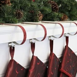 Original MantleClip® Red Glitter Stocking Holders, 4ct. -Michaels X-Mas Decor D349605S 2