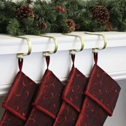 Original MantleClip® Gold Foil Stocking Holders, 4ct. -Michaels X-Mas Decor D349612S 2