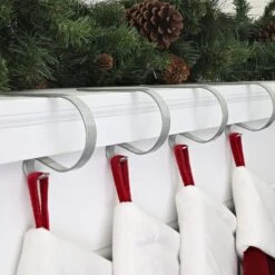 Original MantleClip® Galvanized Stocking Holders, 4ct. -Michaels X-Mas Decor D349614S 2