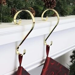 Haute Decor Stocking Scroll® Brass Stocking Holders, 2ct. -Michaels X-Mas Decor D349623S 2