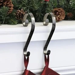 Haute Decor Stocking Scroll® Holly Embossed Antique Brass Stocking Holders, 2ct. -Michaels X-Mas Decor D349631S 2