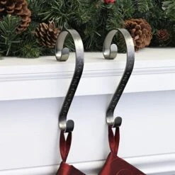 Haute Decor Stocking Scroll® Holly Embossed Pewter Stocking Holders, 2ct. -Michaels X-Mas Decor D349633S 2
