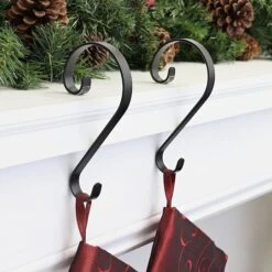 Haute Decor Stocking Scroll® Matte Black Stocking Holders, 2ct. -Michaels X-Mas Decor D349637S 2
