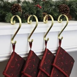 Haute Decor Stocking Scroll® Gold Foil Stocking Holders, 4ct. -Michaels X-Mas Decor D349654S 2