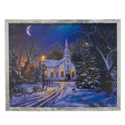 Northlight LED Lighted Church Framed Christmas Wall Canvas Art -Michaels X-Mas Decor D361837S 11
