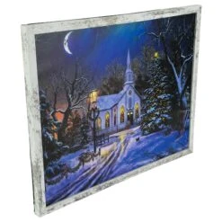 Northlight LED Lighted Church Framed Christmas Wall Canvas Art -Michaels X-Mas Decor D361837S 12