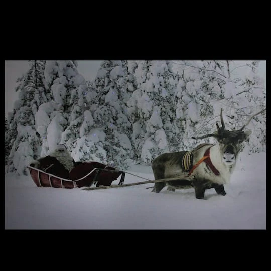 Northlight Fiber Optic Lighted Santa In His Sleigh Canvas Wall Art 5 Northlight Fiber Optic Lighted Santa In His Sleigh Canvas Wall Art - Image 3