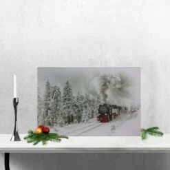 Northlight Winter Woods Train Fiber Optic & LED Lighted Canvas Wall Art -Michaels X-Mas Decor D361844S 2